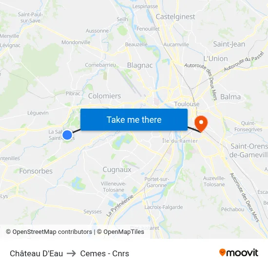Château D'Eau to Cemes - Cnrs map