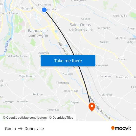 Gonin to Donneville map