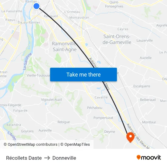Récollets Daste to Donneville map