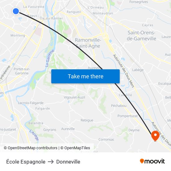 École Espagnole to Donneville map