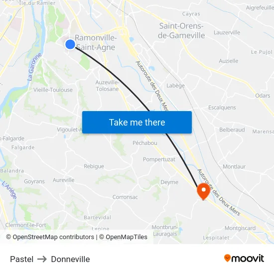 Pastel to Donneville map