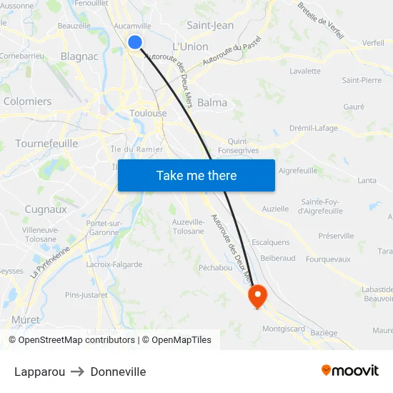 Lapparou to Donneville map