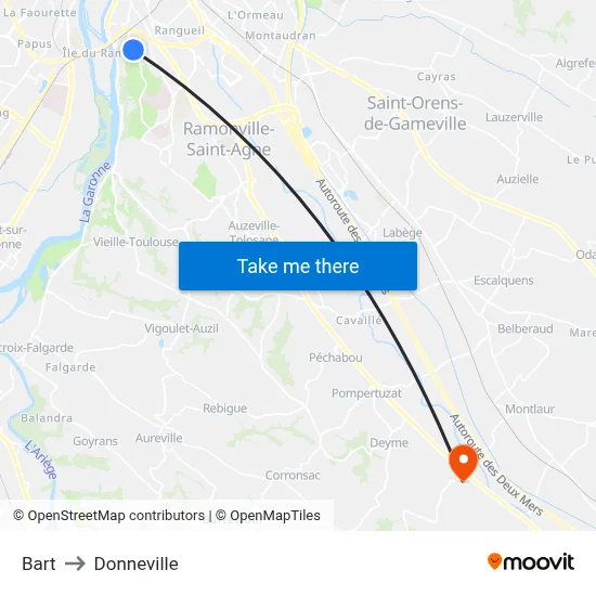 Bart to Donneville map