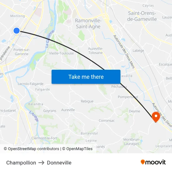 Champollion to Donneville map