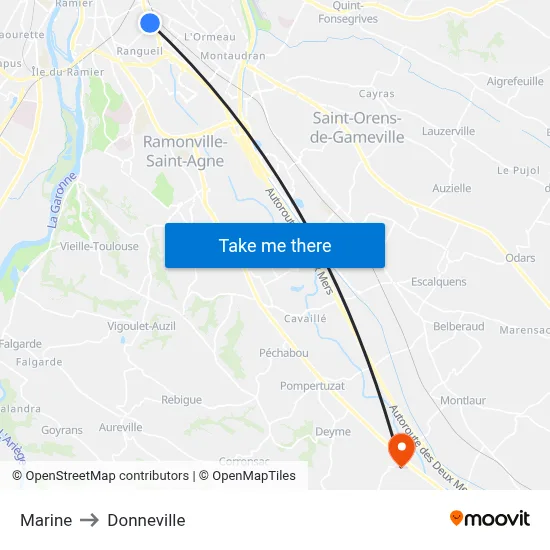 Marine to Donneville map