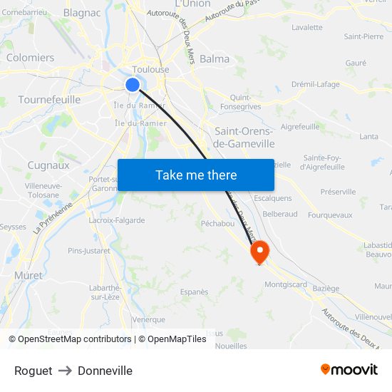 Roguet to Donneville map