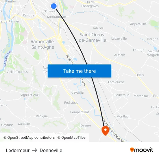 Ledormeur to Donneville map