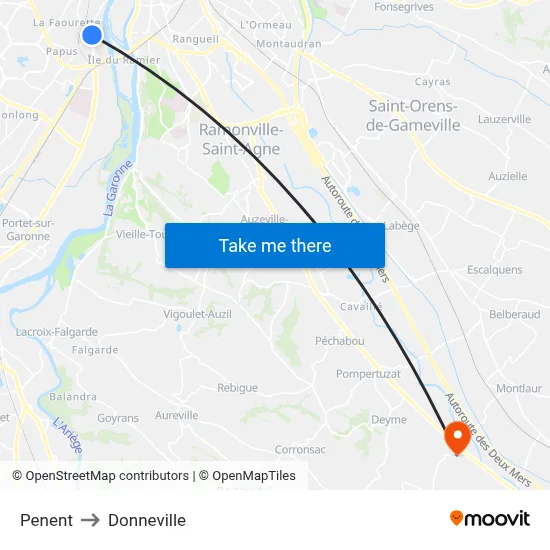 Penent to Donneville map