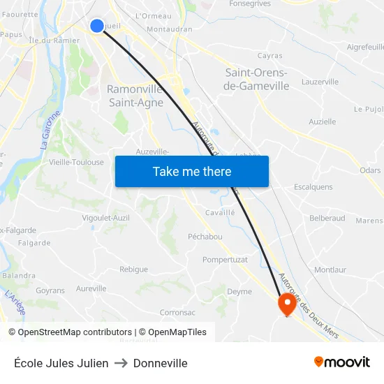 École Jules Julien to Donneville map