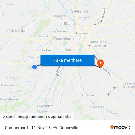 Cambernard - 11-Nov-18 to Donneville map