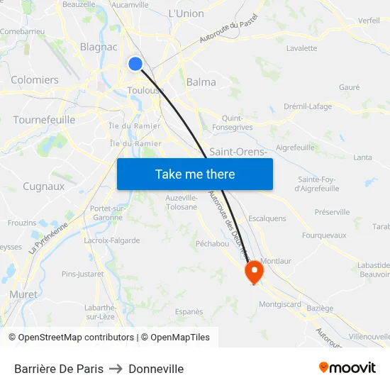 Barrière De Paris to Donneville map