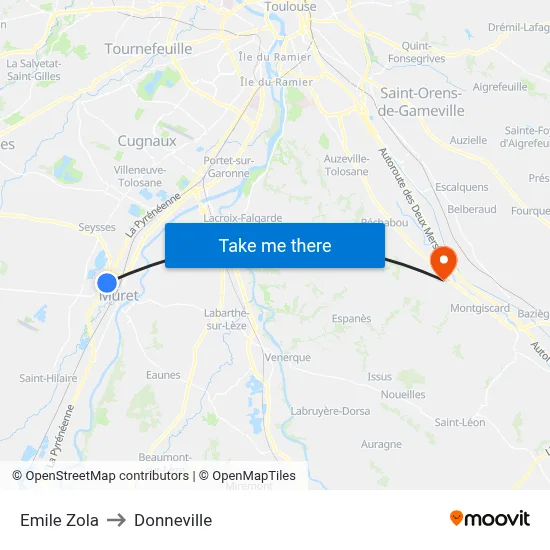 Emile Zola to Donneville map