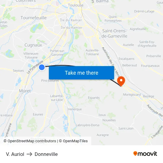 V. Auriol to Donneville map