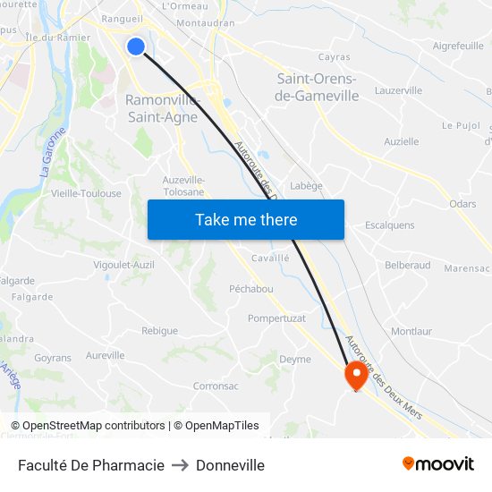 Faculté De Pharmacie to Donneville map