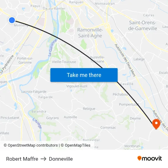 Robert Maffre to Donneville map