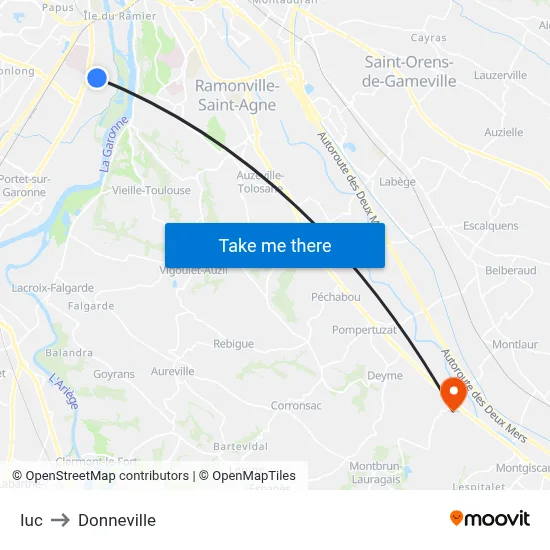 Iuc to Donneville map