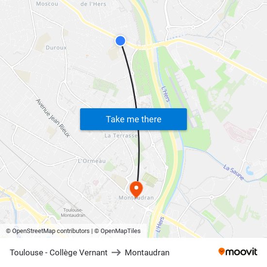 Toulouse - Collège Vernant to Montaudran map