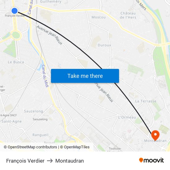 François Verdier to Montaudran map