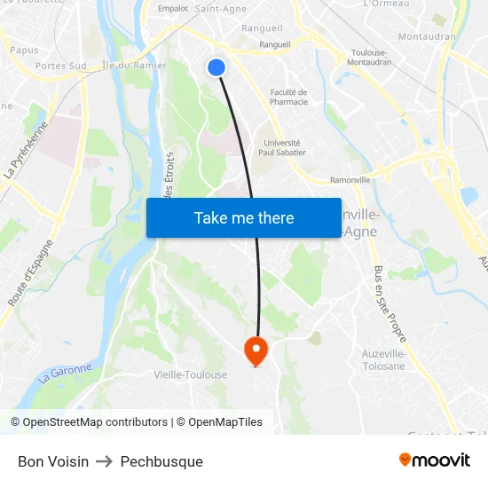 Bon Voisin to Pechbusque map