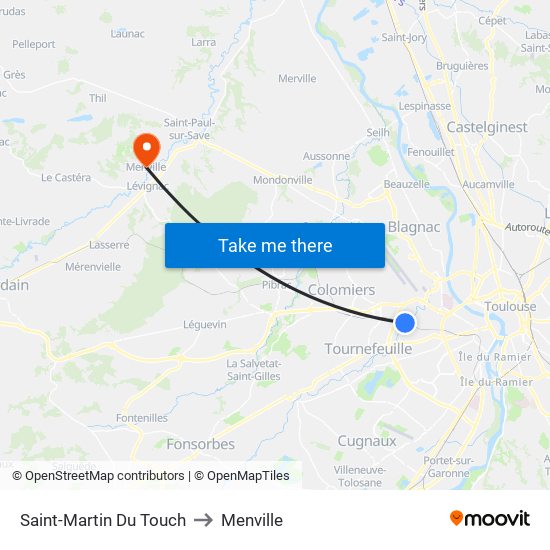 Saint-Martin Du Touch to Menville map