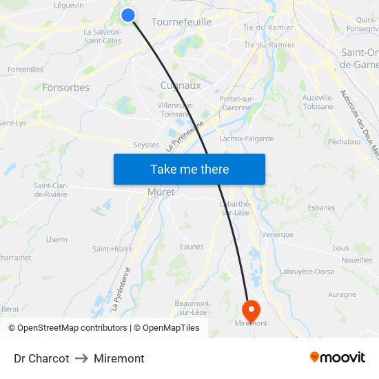 Dr Charcot to Miremont map