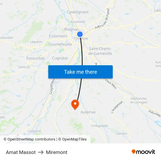 Amat Massot to Miremont map