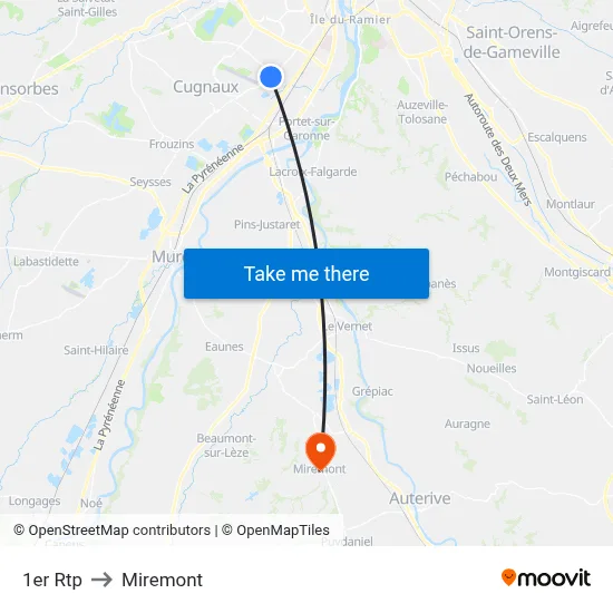 1er Rtp to Miremont map