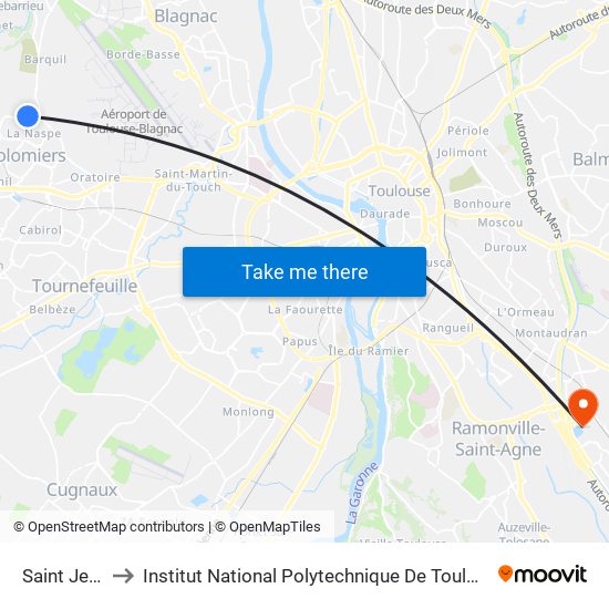 Saint Jean to Institut National Polytechnique De Toulouse map