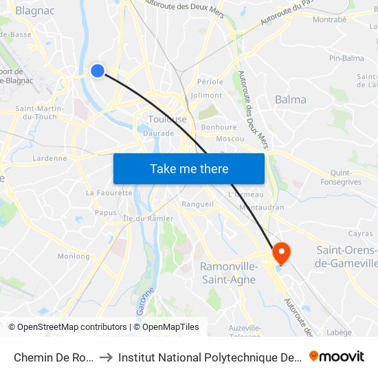 Chemin De Roques to Institut National Polytechnique De Toulouse map