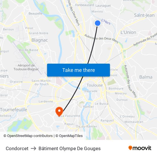 Condorcet to Bâtiment Olympe De Gouges map