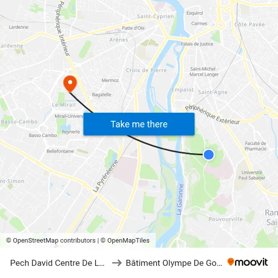 Pech David Centre De Loisirs to Bâtiment Olympe De Gouges map
