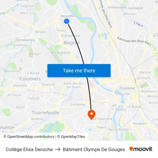 Collège Elisa Deroche to Bâtiment Olympe De Gouges map