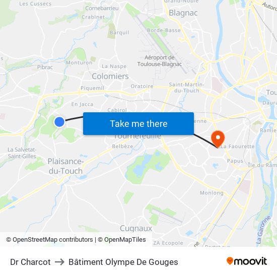 Dr Charcot to Bâtiment Olympe De Gouges map