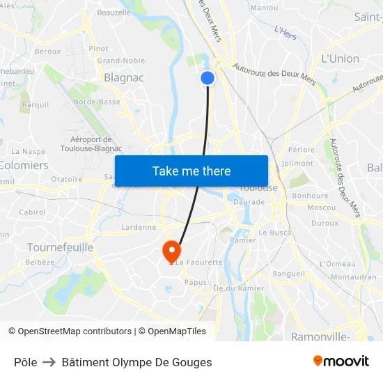 Pôle to Bâtiment Olympe De Gouges map