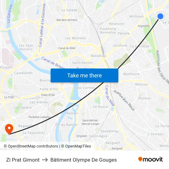 Zi Prat Gimont to Bâtiment Olympe De Gouges map