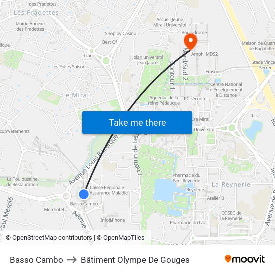 Basso Cambo to Bâtiment Olympe De Gouges map