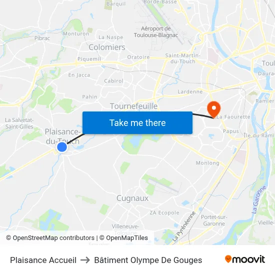 Plaisance Accueil to Bâtiment Olympe De Gouges map