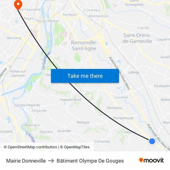 Mairie Donneville to Bâtiment Olympe De Gouges map