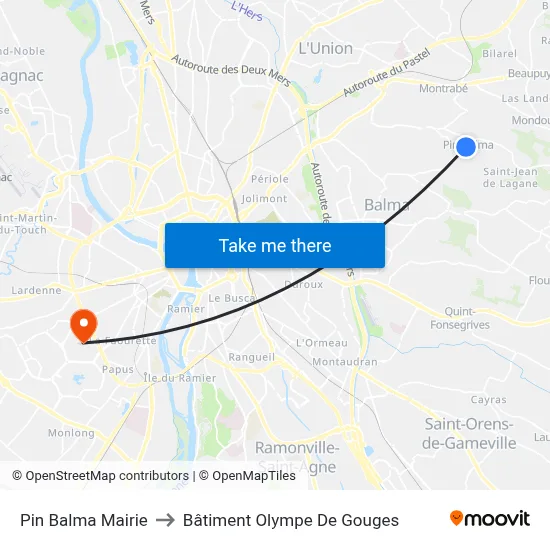 Pin Balma Mairie to Bâtiment Olympe De Gouges map