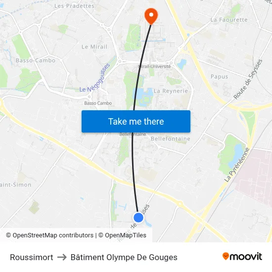 Roussimort to Bâtiment Olympe De Gouges map