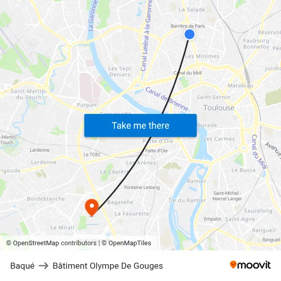 Baqué to Bâtiment Olympe De Gouges map