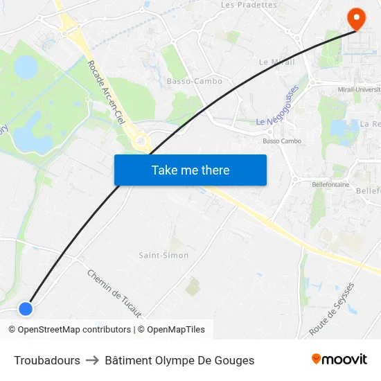 Troubadours to Bâtiment Olympe De Gouges map