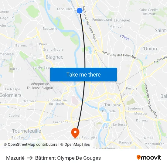 Mazurié to Bâtiment Olympe De Gouges map