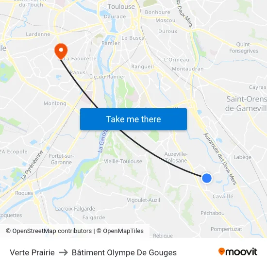 Verte Prairie to Bâtiment Olympe De Gouges map