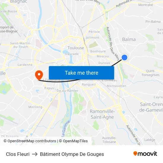 Clos Fleuri to Bâtiment Olympe De Gouges map