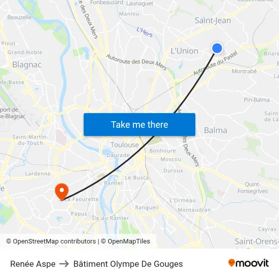 Renée Aspe to Bâtiment Olympe De Gouges map