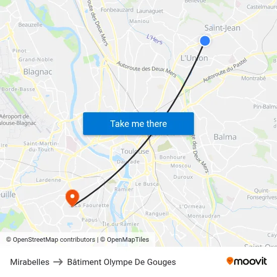 Mirabelles to Bâtiment Olympe De Gouges map