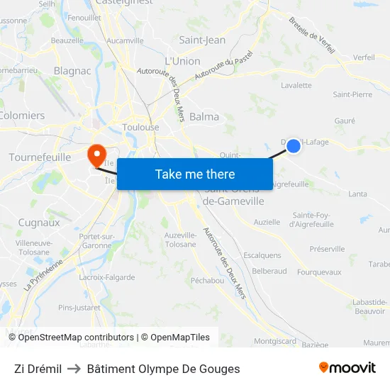 Zi Drémil to Bâtiment Olympe De Gouges map