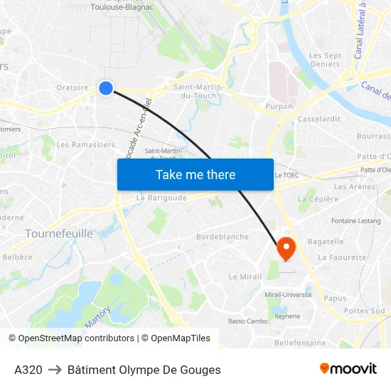 A320 to Bâtiment Olympe De Gouges map