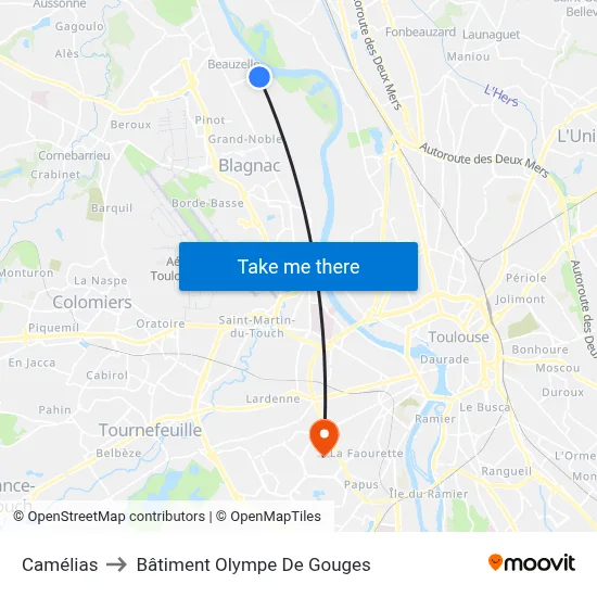 Camélias to Bâtiment Olympe De Gouges map